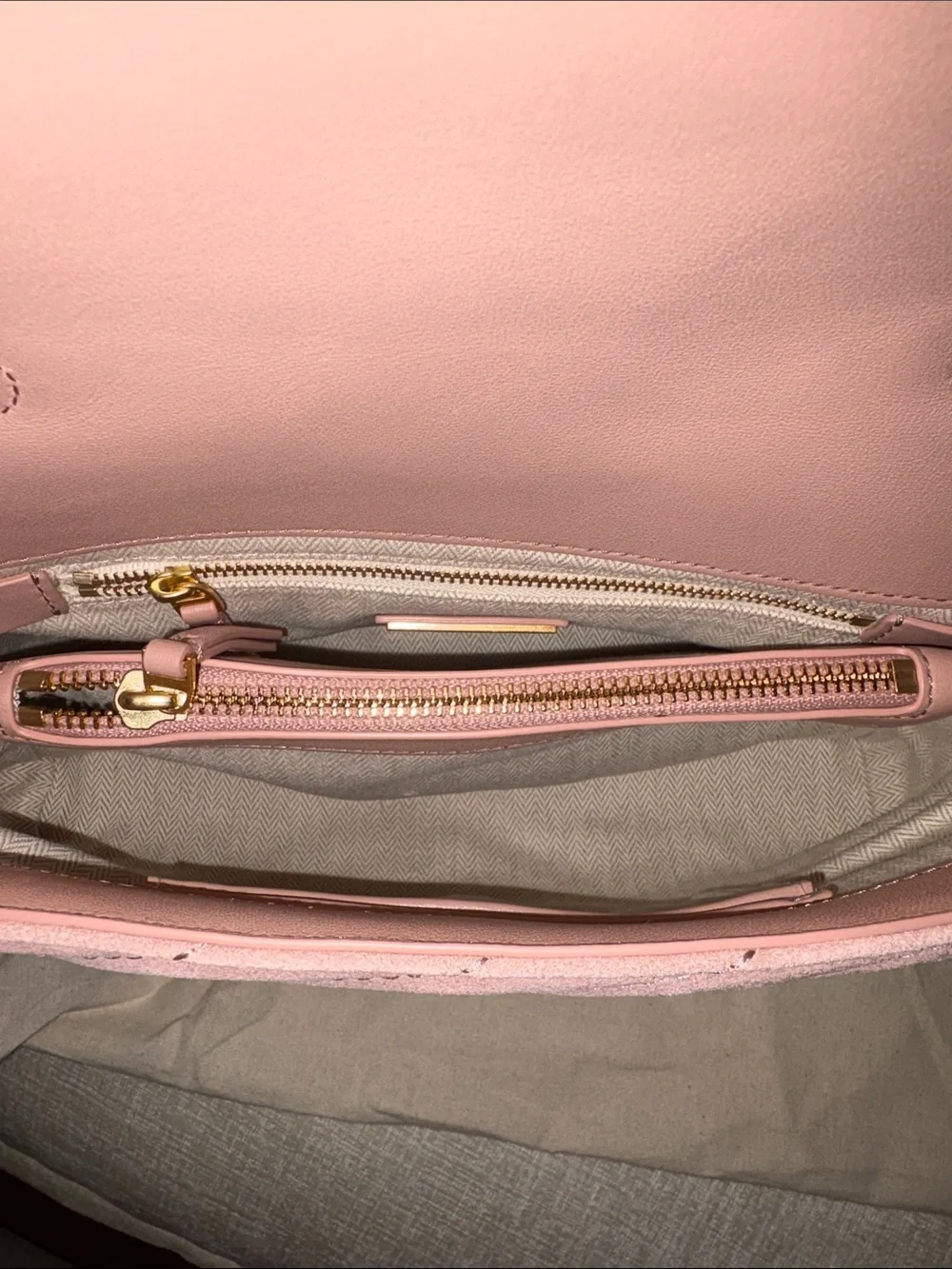 Tory Burch Blush Quilted Suede Chain Crossbody